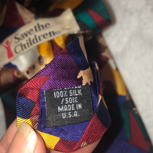3/$20 - Save the Children “Dads” VTG Silk Tie - Picture 6 of 6